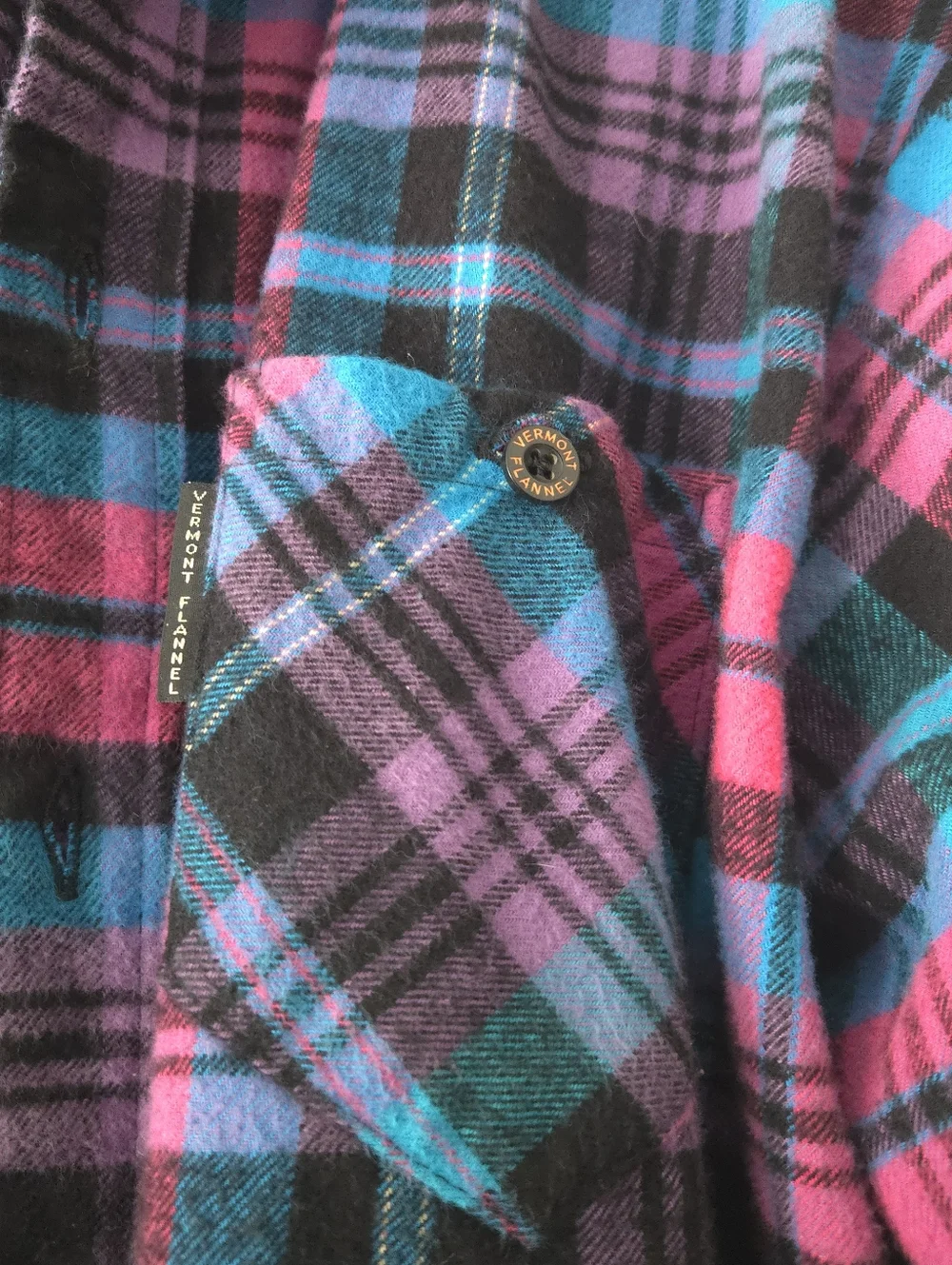 Plaid Button-Down Flannel Shirt in Pink & Blue - Picture 4 of 4